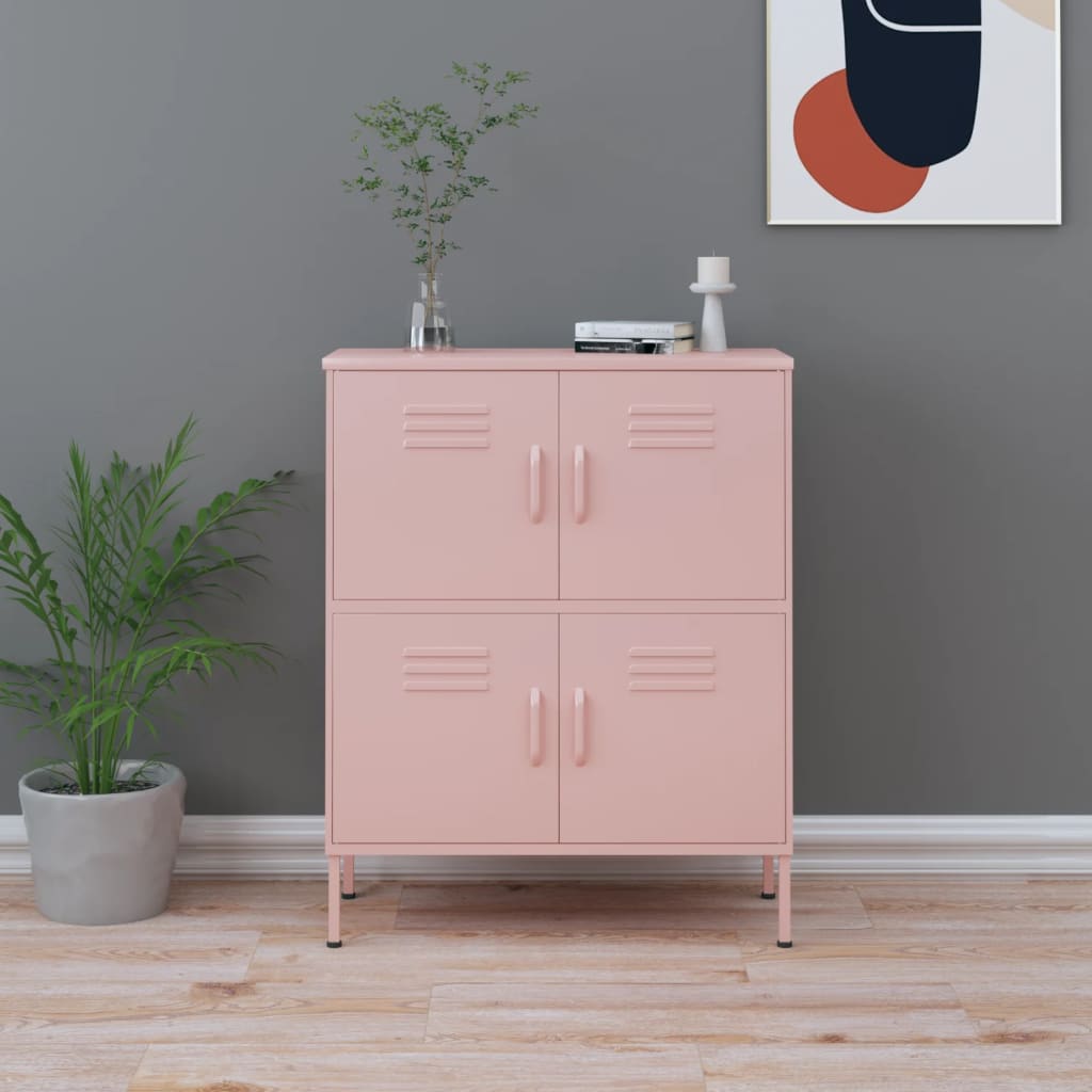 Vidaxl Storage Cabinet Pink 31.5X13.8X40 Steel