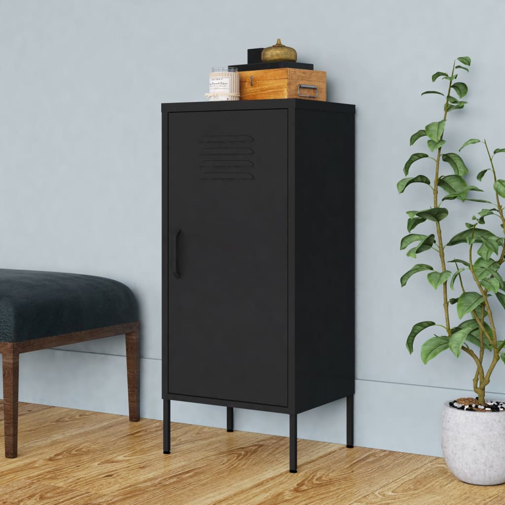 Vidaxl Storage Cabinet Black 16.7X13.8X40 Steel
