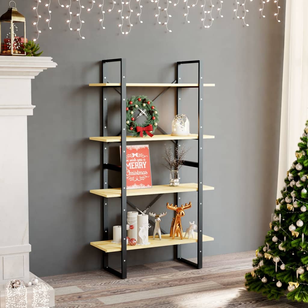 Vidaxl 4-Tier Book Cabinet 31.5X11.8X55.1 Solid Pine Wood