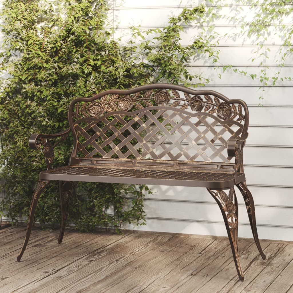 Vidaxl Patio Bench 42.5 Cast Aluminum Bronze