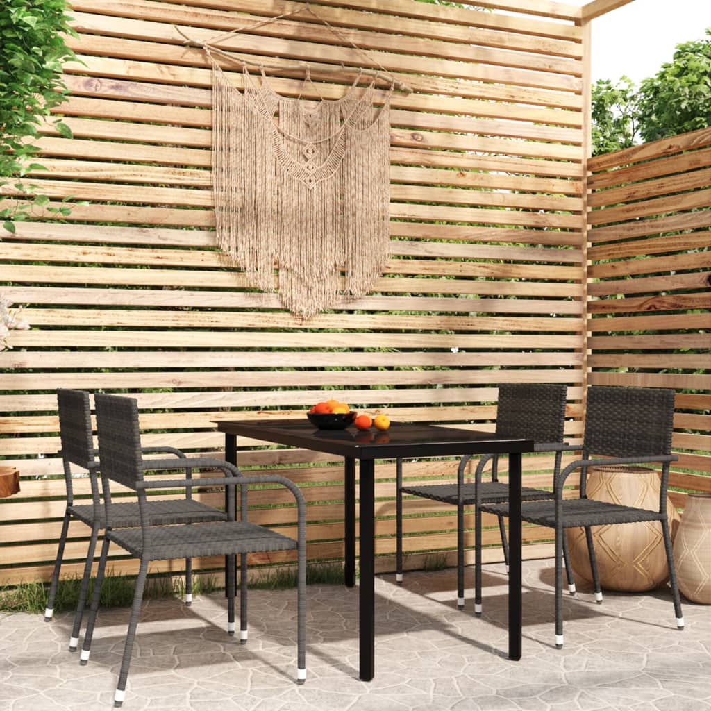 Vidaxl 5 Piece Patio Dining Set Gray