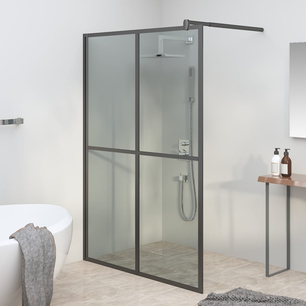 Vidaxl Walk-In Shower Screen 55.1X76.8 Dark Tempered Glass