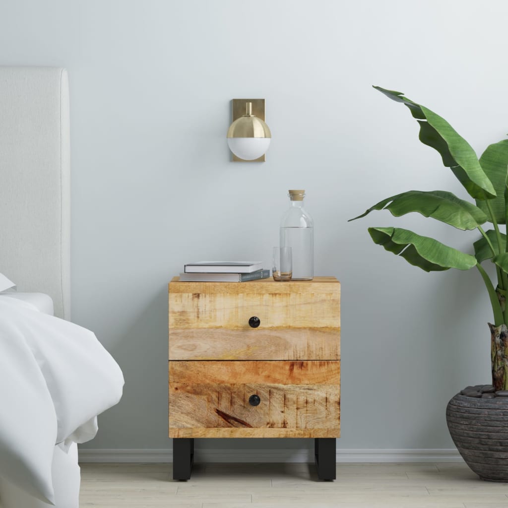 Vidaxl Bedside Cabinet 15.7X13X18.1 Solid Wood Mango