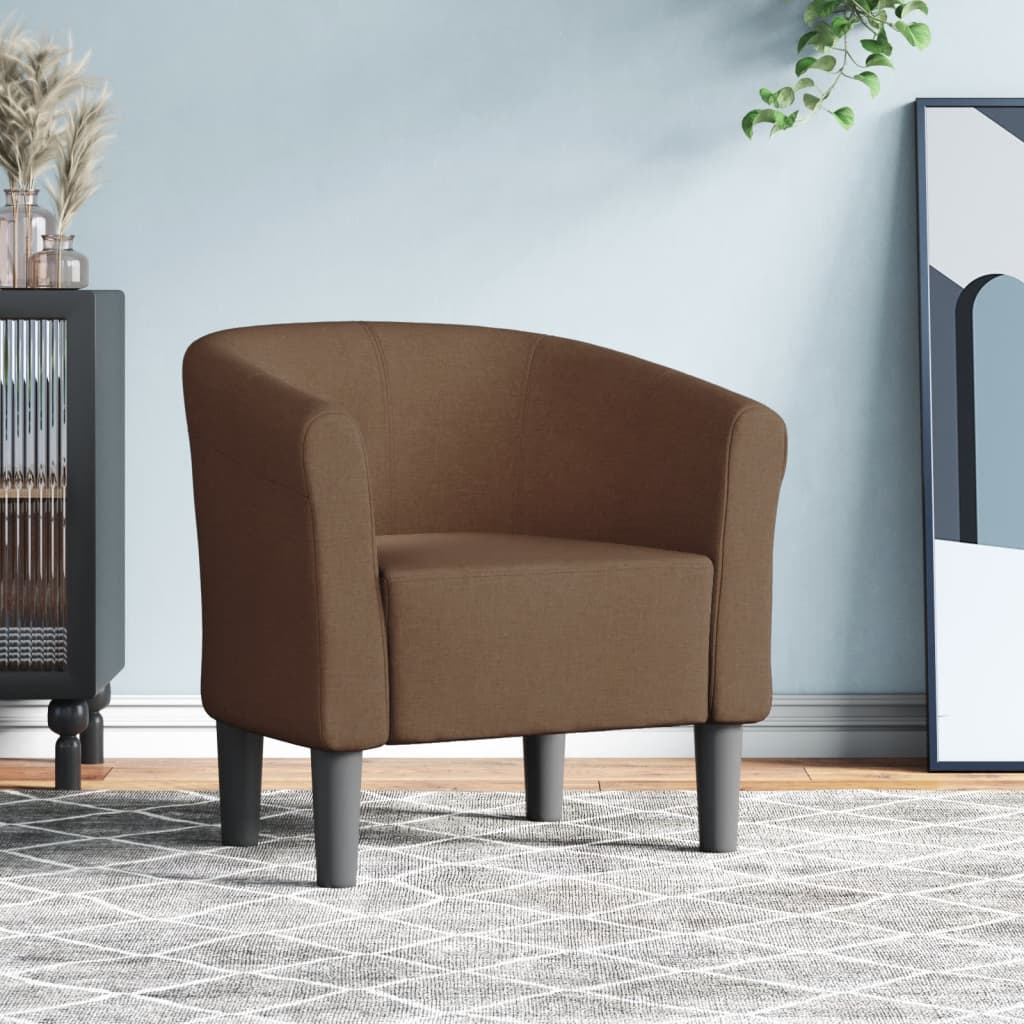 Vidaxl Tub Chair Brown Fabric