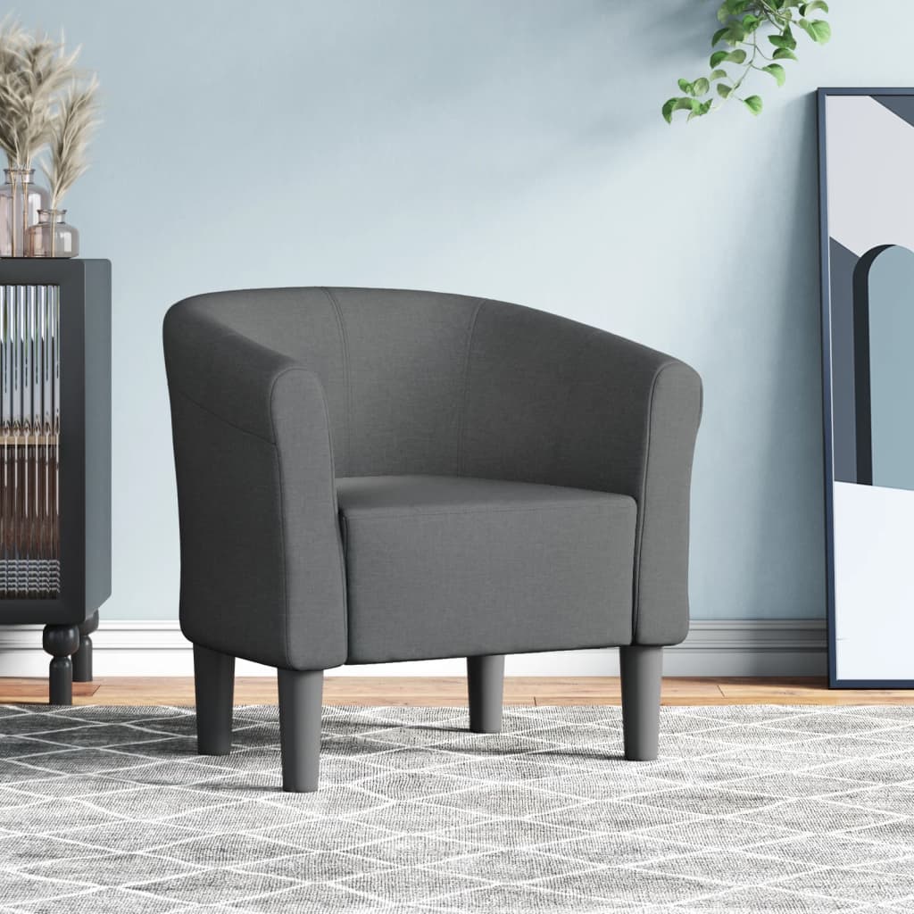 Vidaxl Tub Chair Dark Gray Fabric