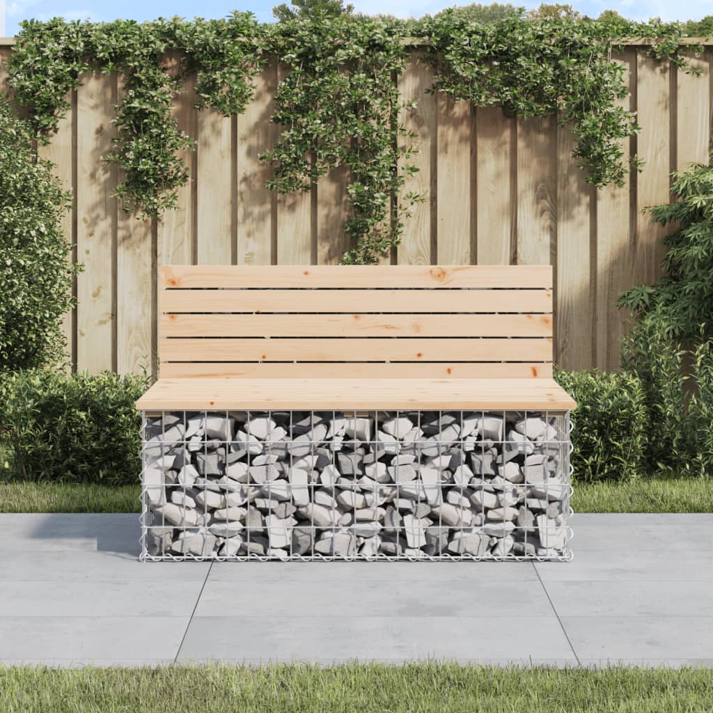 Vidaxl Patio Bench Gabion Design 40.6X27.6X25.6 Solid Wood Pine