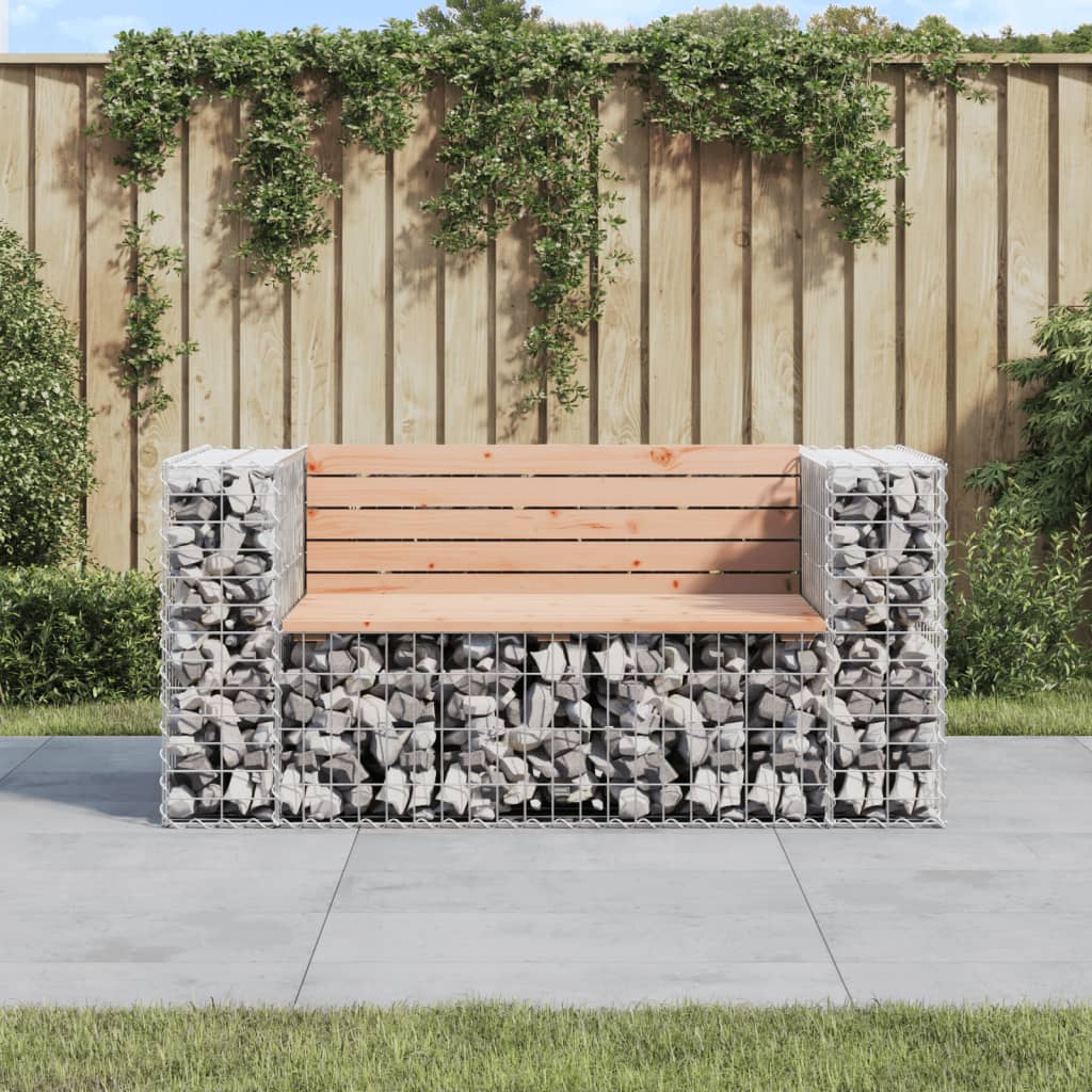 Vidaxl Patio Bench Gabion Design 56.3X28X25.8 Solid Wood Douglas