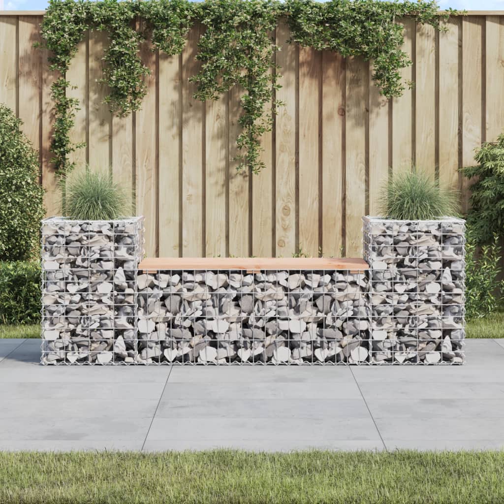 Vidaxl Patio Bench Gabion Design 72X16.1X23.8 Solid Wood Douglas