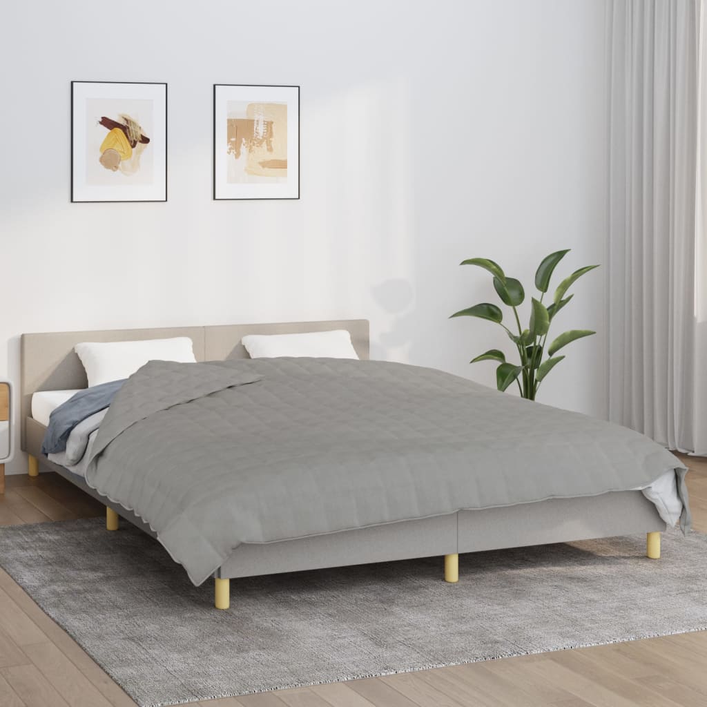 Vidaxl Weighted Blanket Gray 86.6X90.624.3 Lb Fabric
