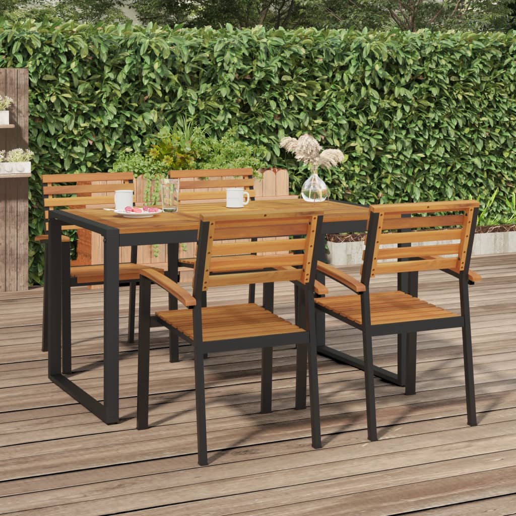 Vidaxl Patio Table With U-Shaped Legs 55.1X31.5X29.5 Solid Wood Acacia