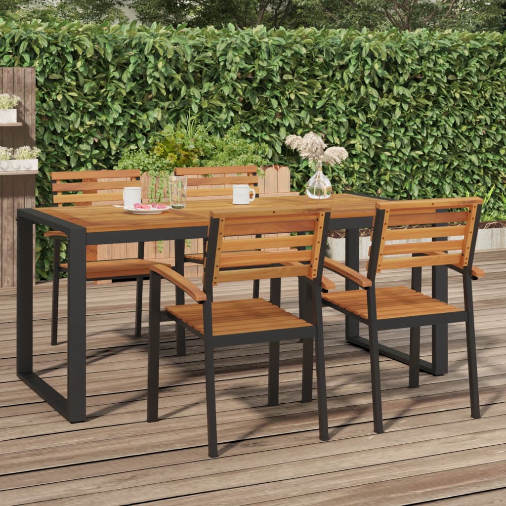 Vidaxl Patio Table With U-Shaped Legs 70.9X35.4X29.5 Solid Wood Acacia