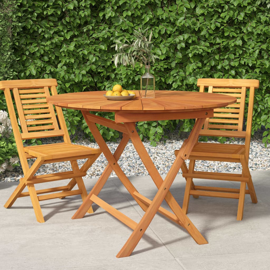 Vidaxl Folding Patio Table  33.5X29.5 Solid Wood Teak