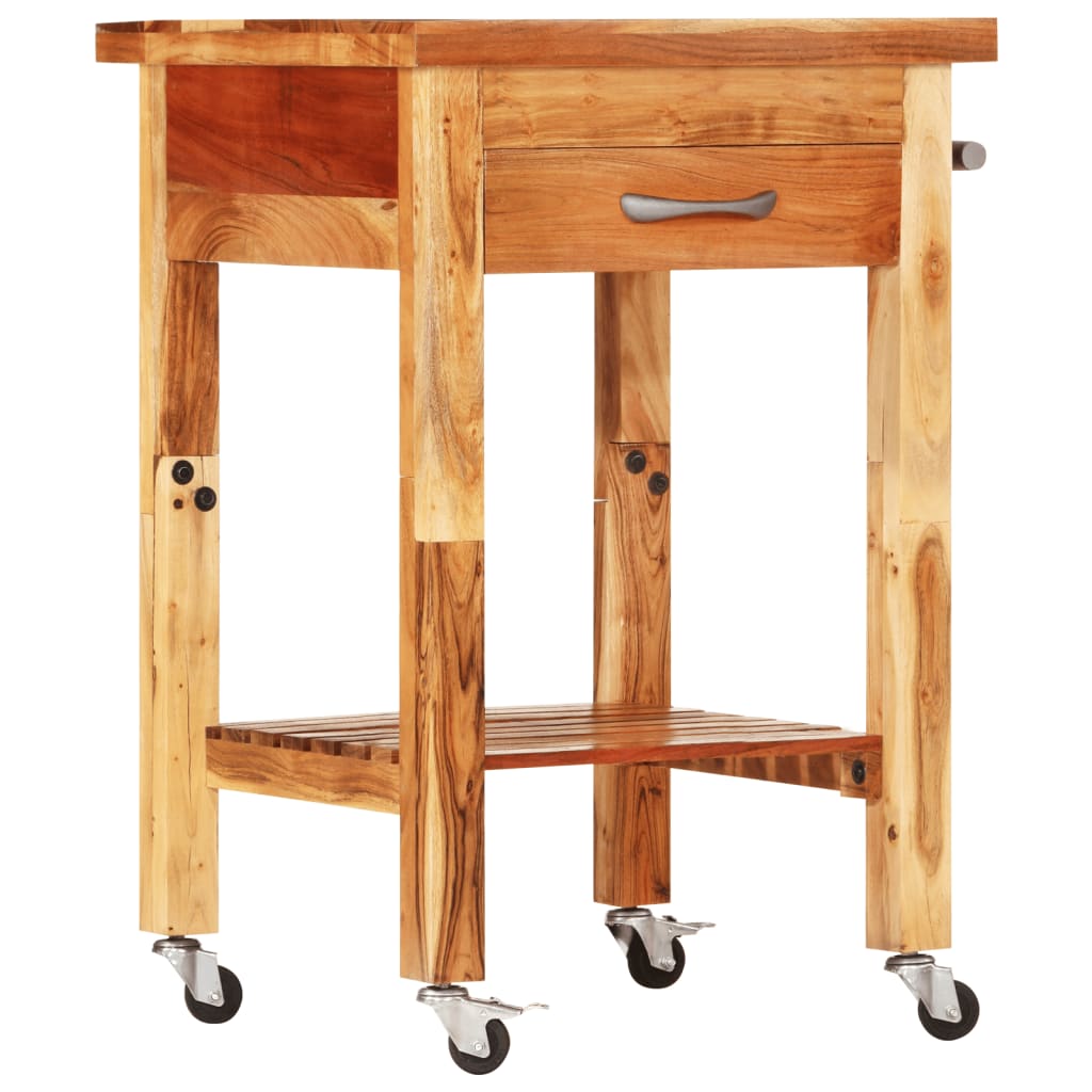 Vidaxl Kitchen Trolley 21.7X21.7X35 Solid Wood Acacia