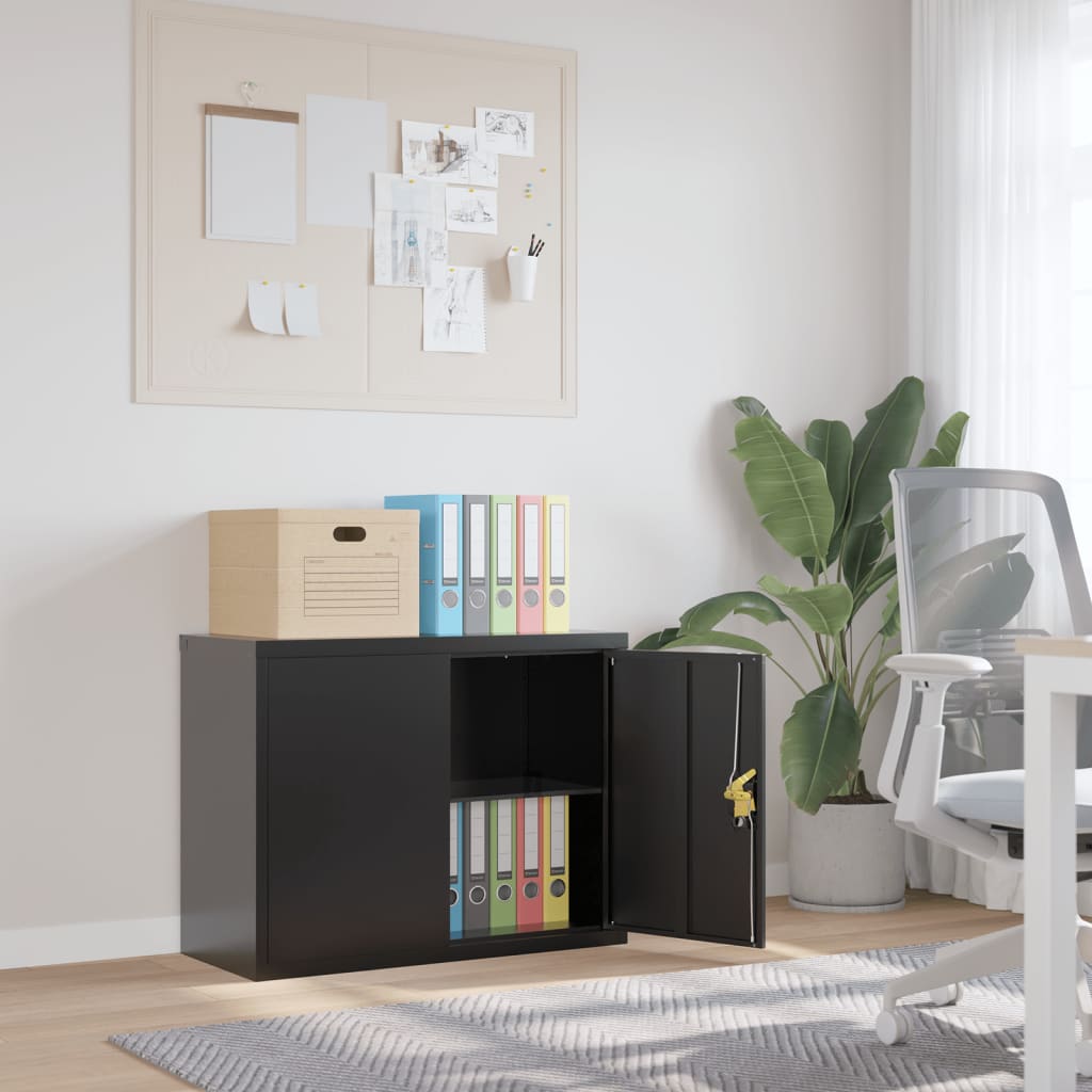 Vidaxl File Cabinet Black 35.4X15.7X27.6 Steel