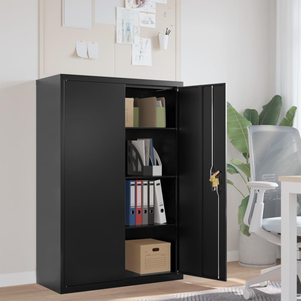 Vidaxl File Cabinet Black 35.4X15.7X55.1 Steel