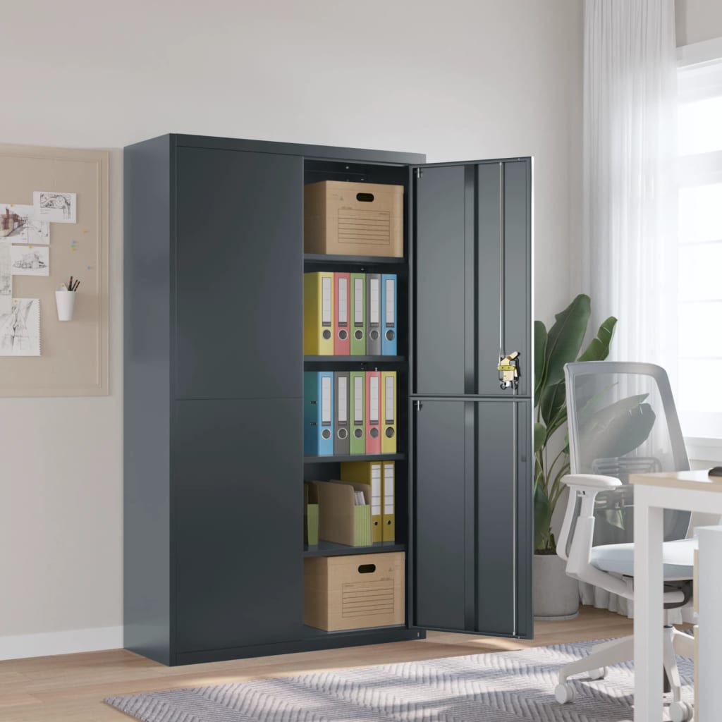 Vidaxl File Cabinet Anthracite 41.3X15.7X70.9 Steel