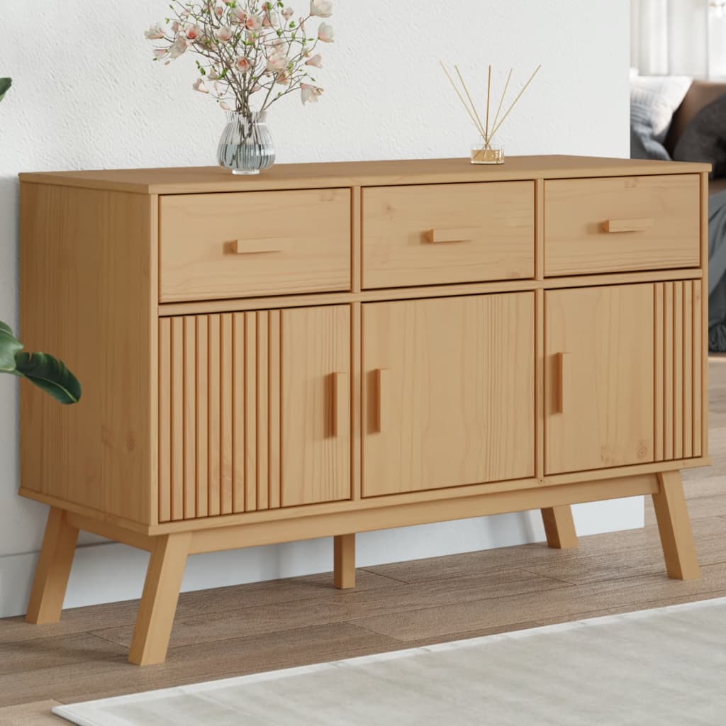 Vidaxl Sideboard Olden Brown 44.9X16.9X28.9 Solid Wood Pine