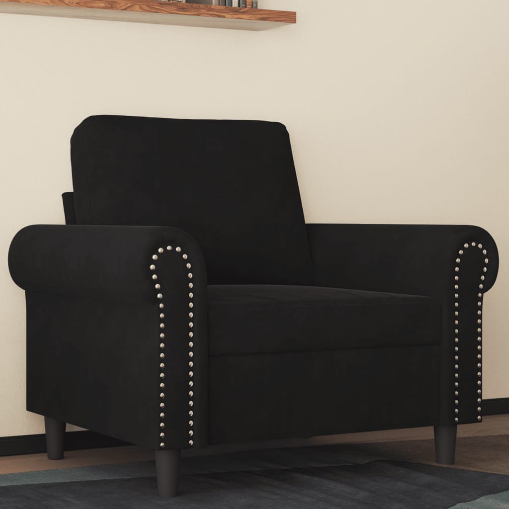 Vidaxl Sofa Chair Black 23.6 Velvet