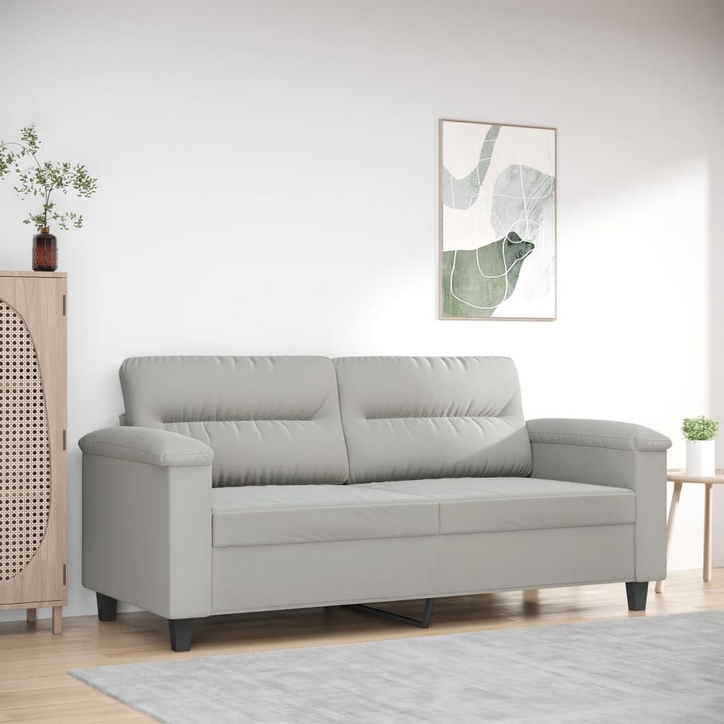 Vidaxl 2-Seater Sofa Light Gray 55.1 Microfiber Fabric