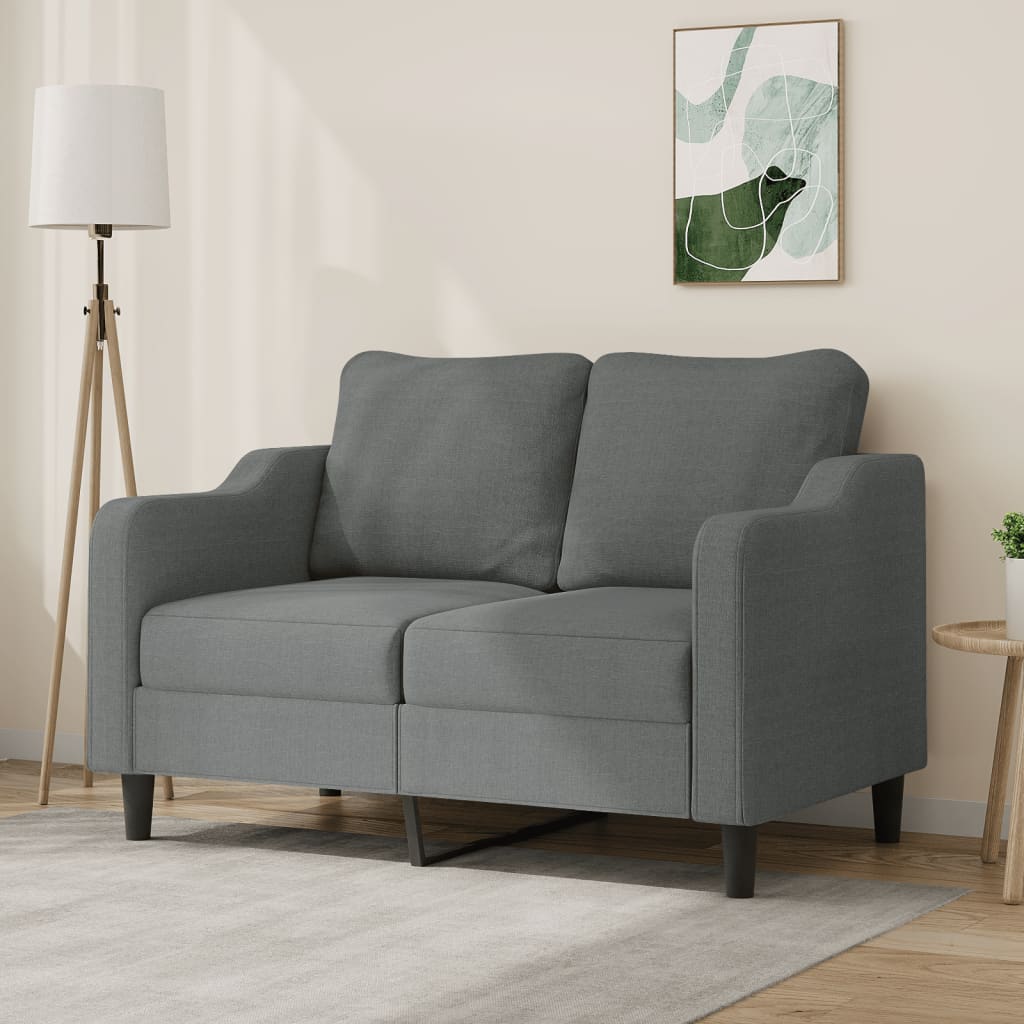 Vidaxl 2-Seater Sofa Dark Gray 47.2 Fabric