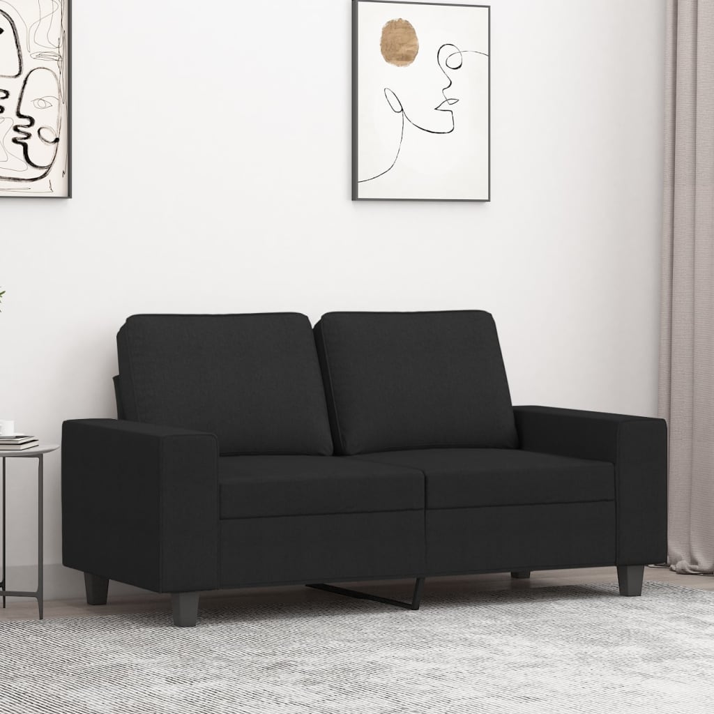Vidaxl 2-Seater Sofa Black 47.2 Fabric