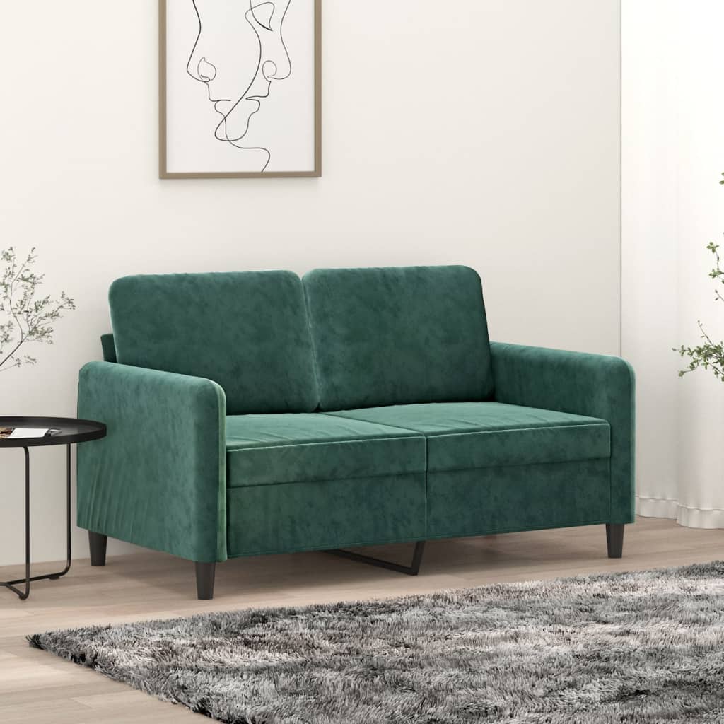 Vidaxl 2-Seater Sofa Dark Green 47.2 Velvet