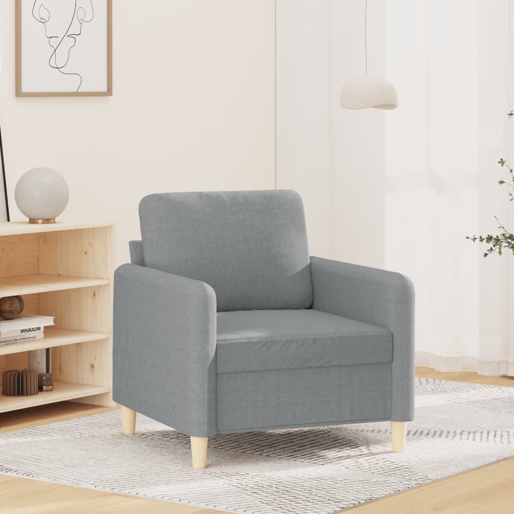 Vidaxl Sofa Chair Light Gray 23.6 Fabric