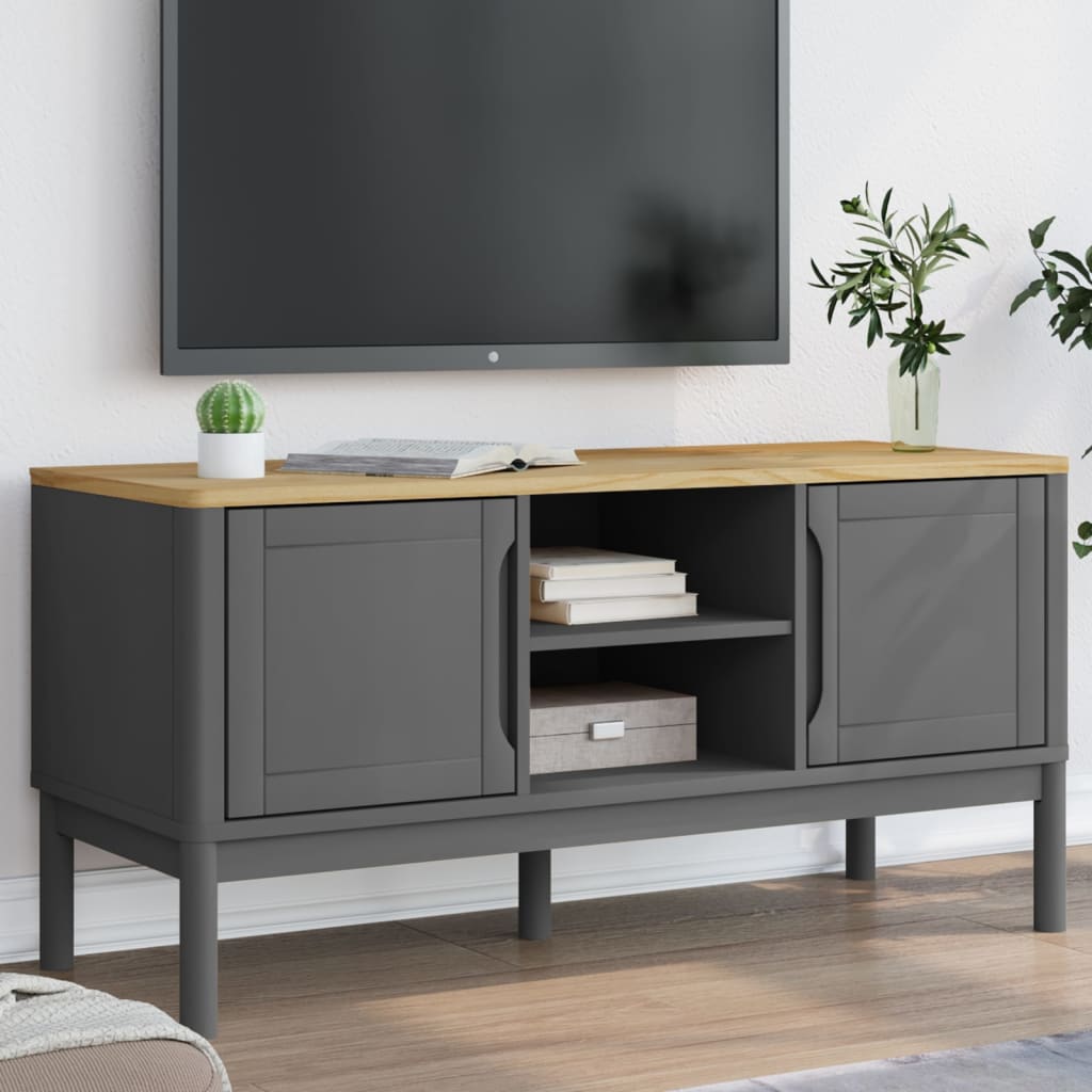 Vidaxl Tv Stand Floro Gray 44.9X16.9X21.7 Solid Pine Wood