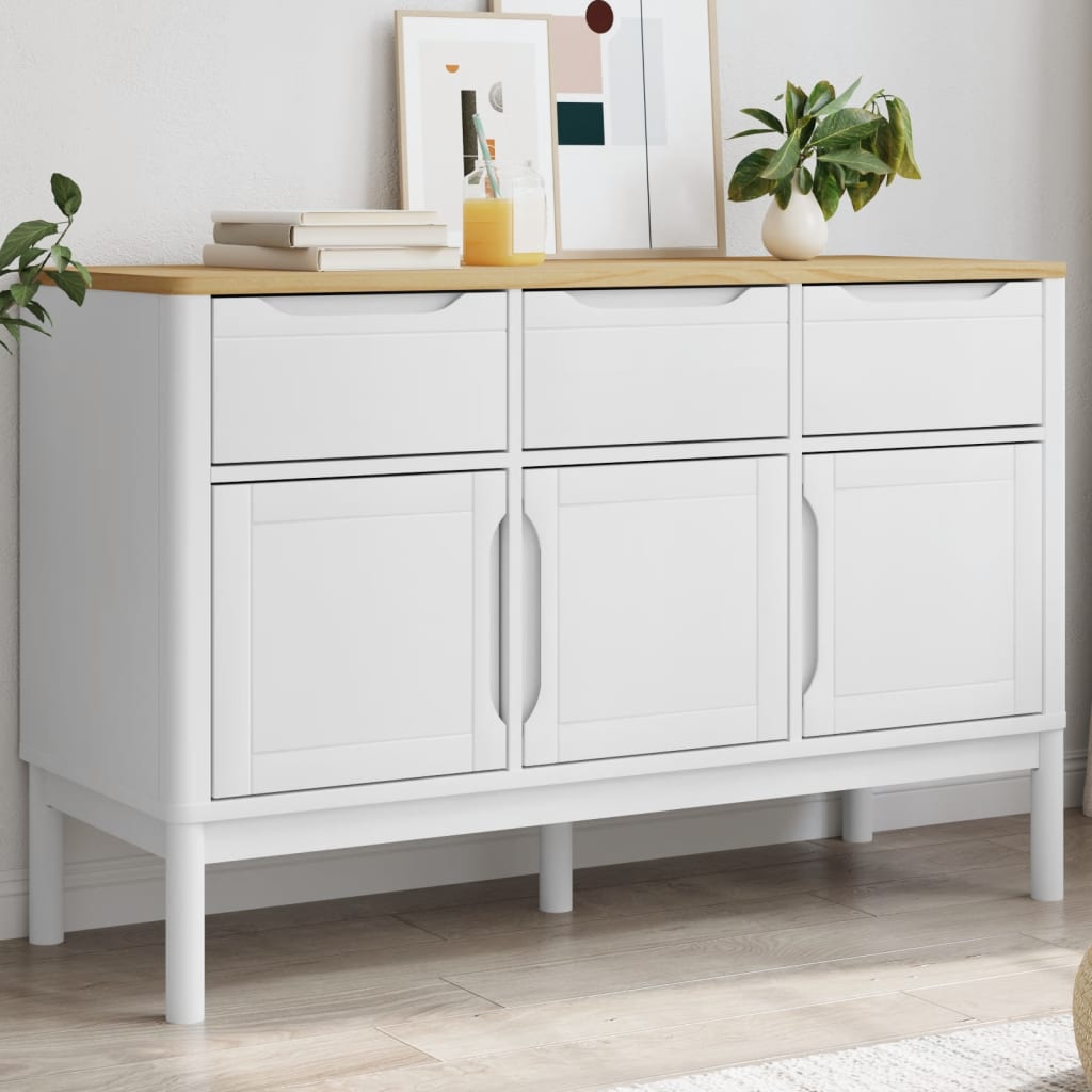 Vidaxl Sideboard Floro White 44.9X16.9X29.1 Solid Wood Pine