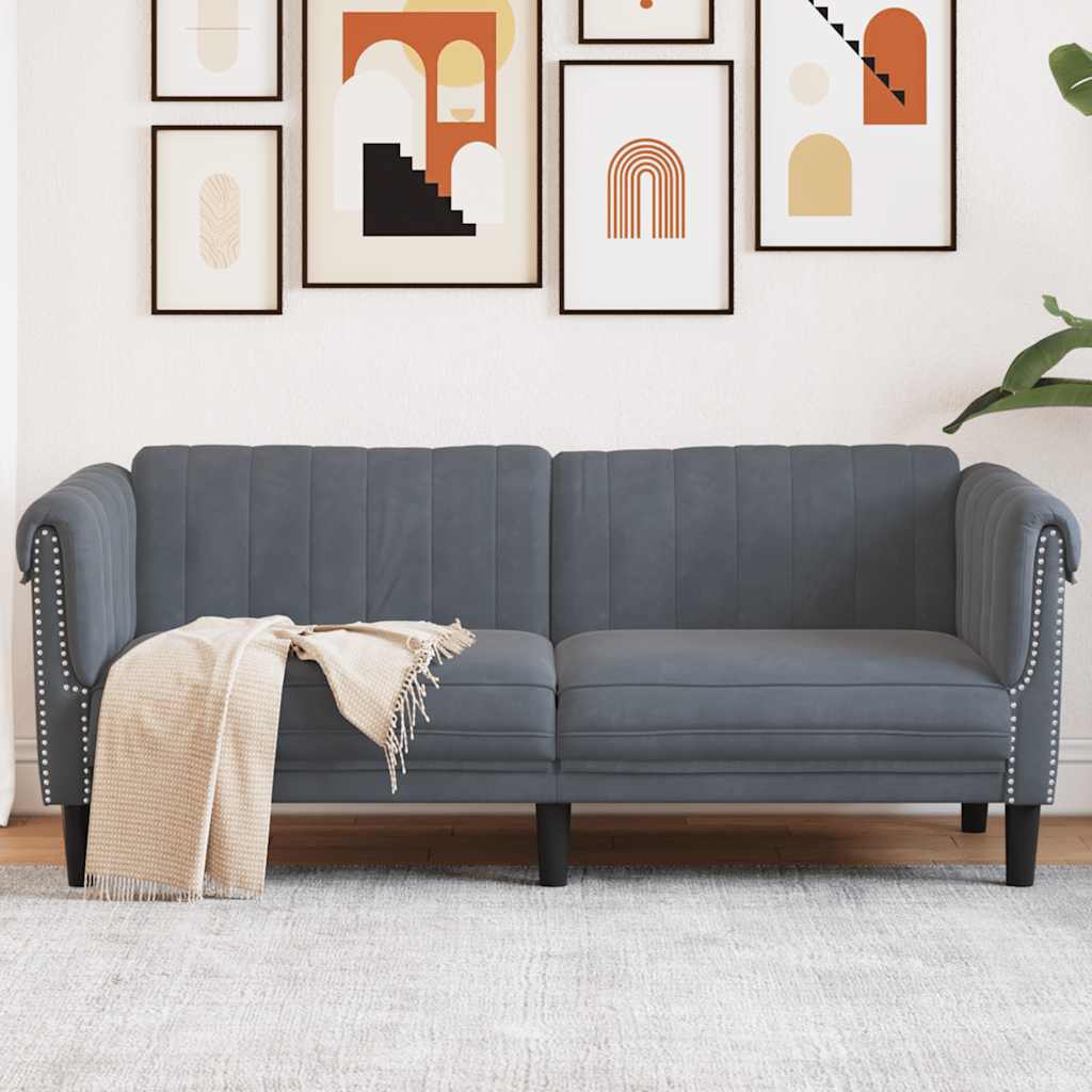 Vidaxl Sofa 2-Seater Dark Gray Velvet