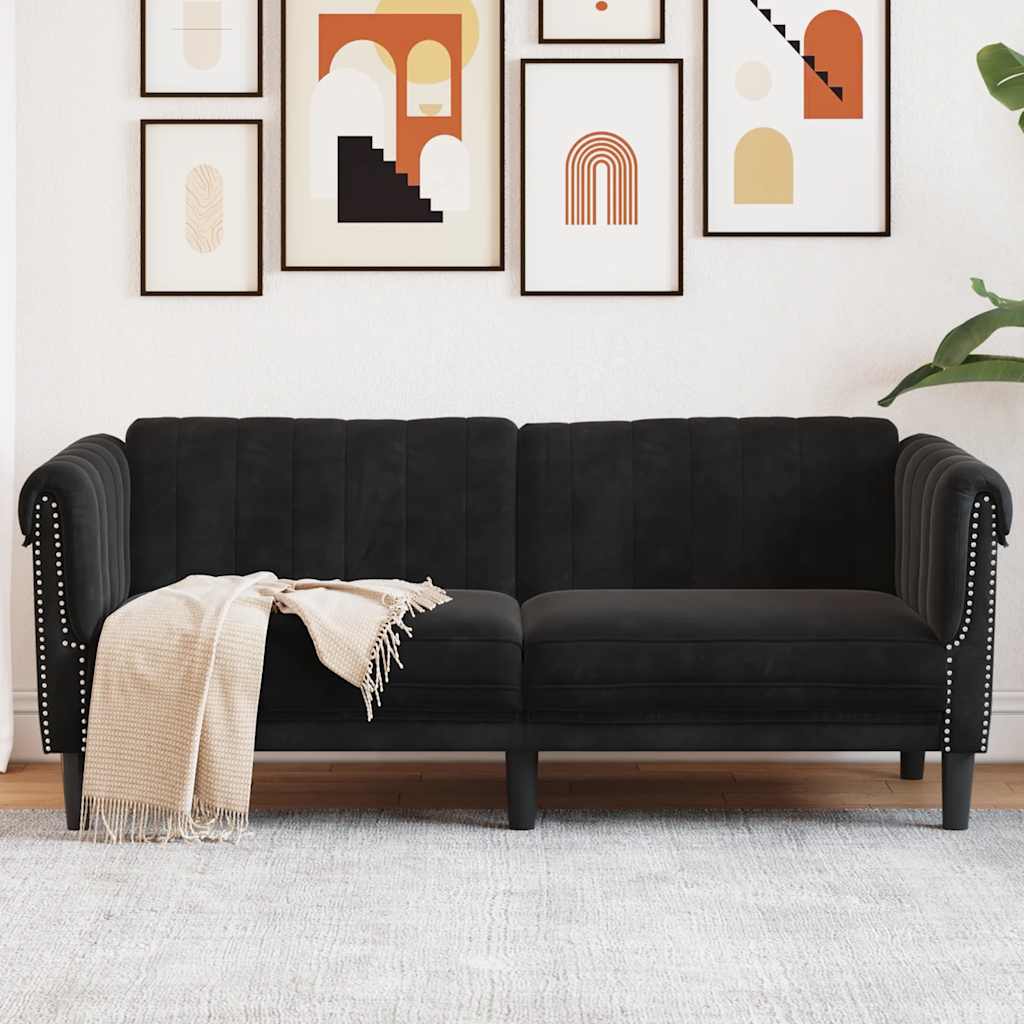 Vidaxl Sofa 2-Seater Black Velvet
