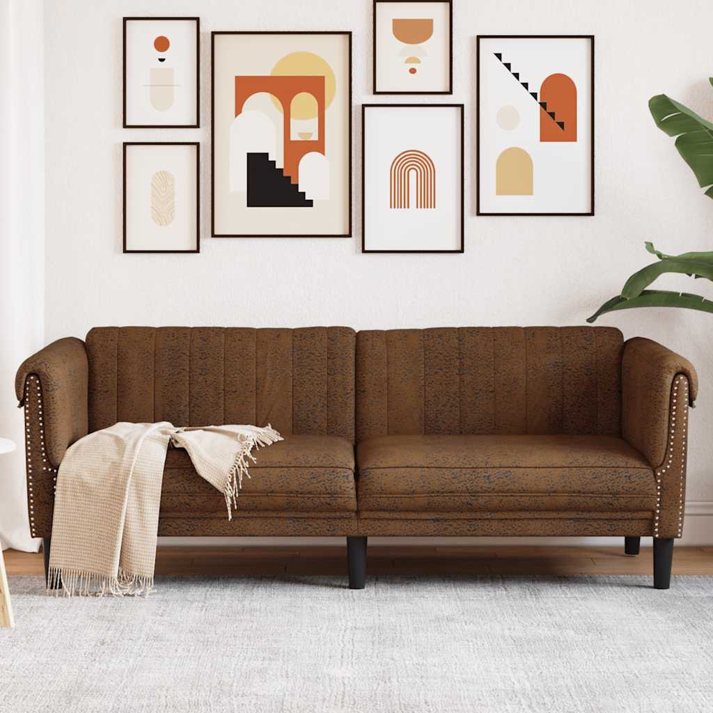Vidaxl Sofa 3-Seater Brown Velvet