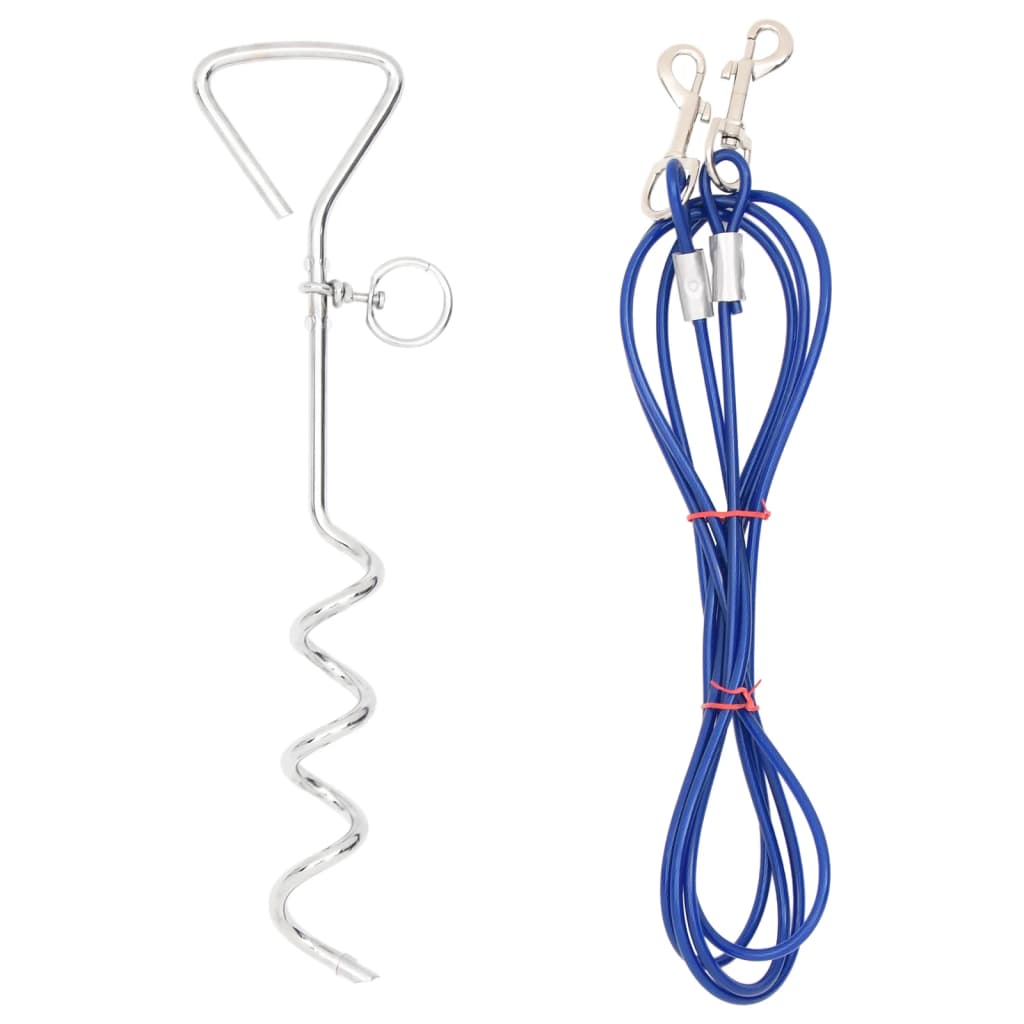 Vidaxl Dog Tie Out Cable With Ground Stake 9.8