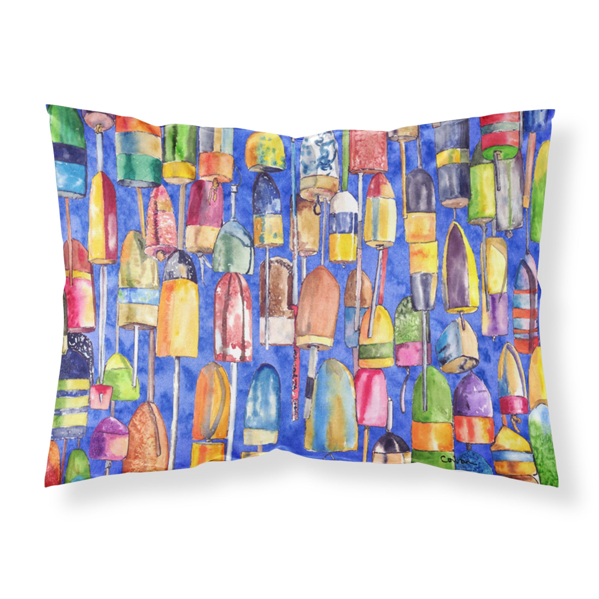 Caroline'S Treasures 8723Pillowcase Lobster Buoys Moisture Wicking Fabric Standard Pillowcase, Large, Multicolor