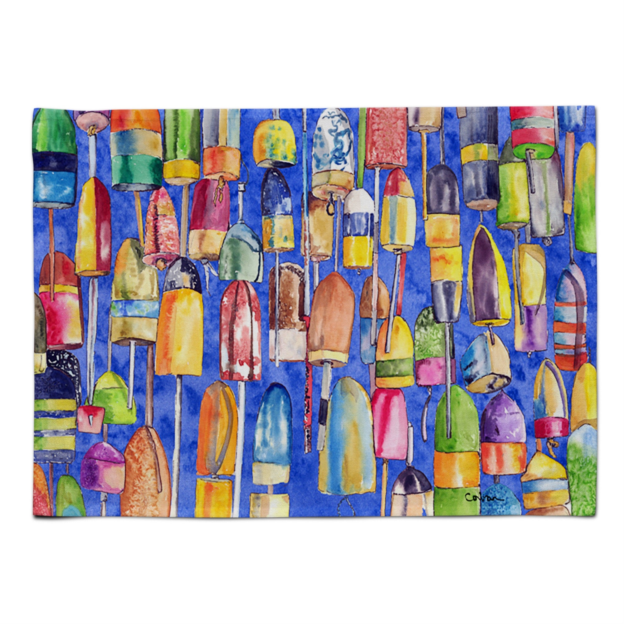 Caroline'S Treasures 8723Plmt Lobster Buoys Fabric Placemat, Multicolor