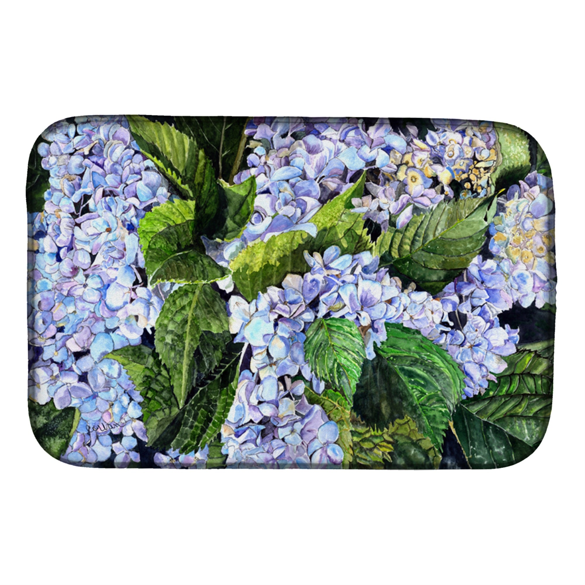 Caroline'S Treasures Hydrangea Dish Drying Mat, 14 X 21, Multicolor