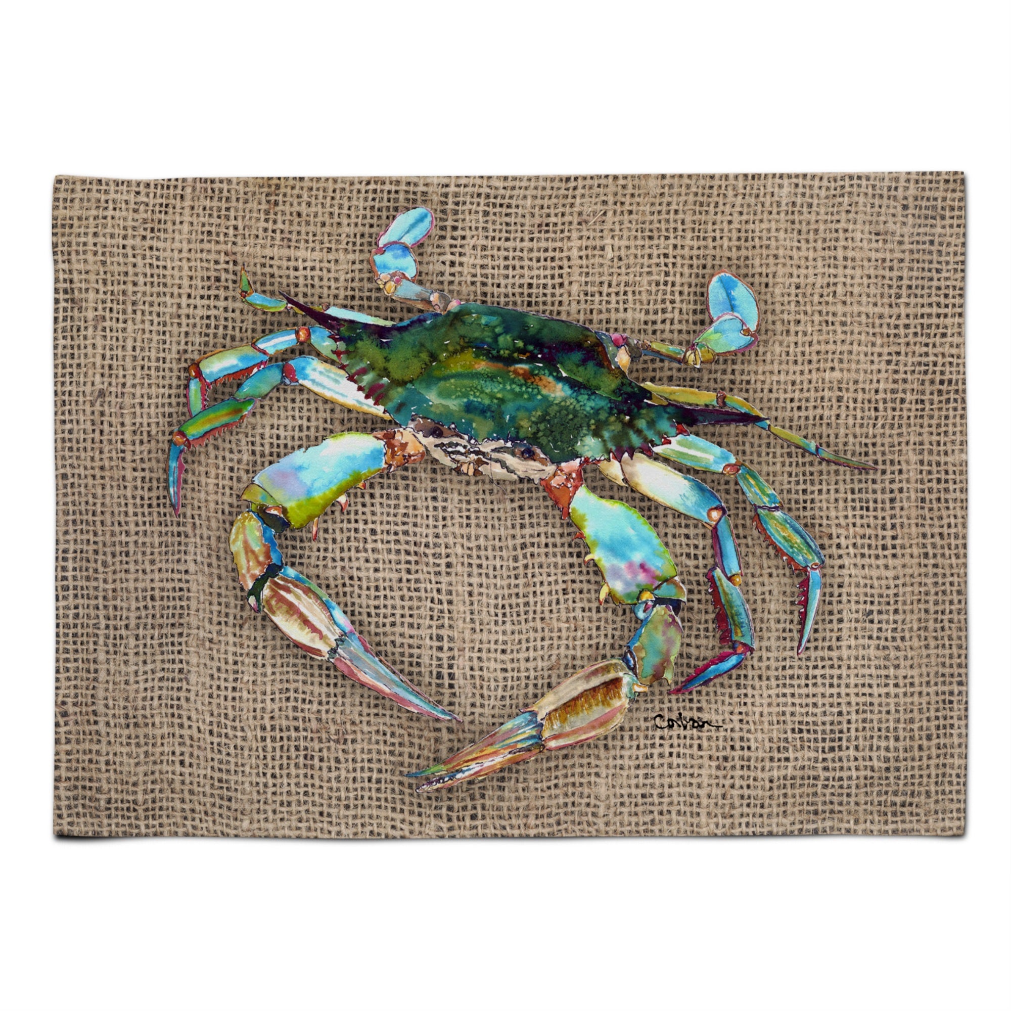 Caroline'S Treasures 8731Plmt Crab Fabric Placemat, Multicolor