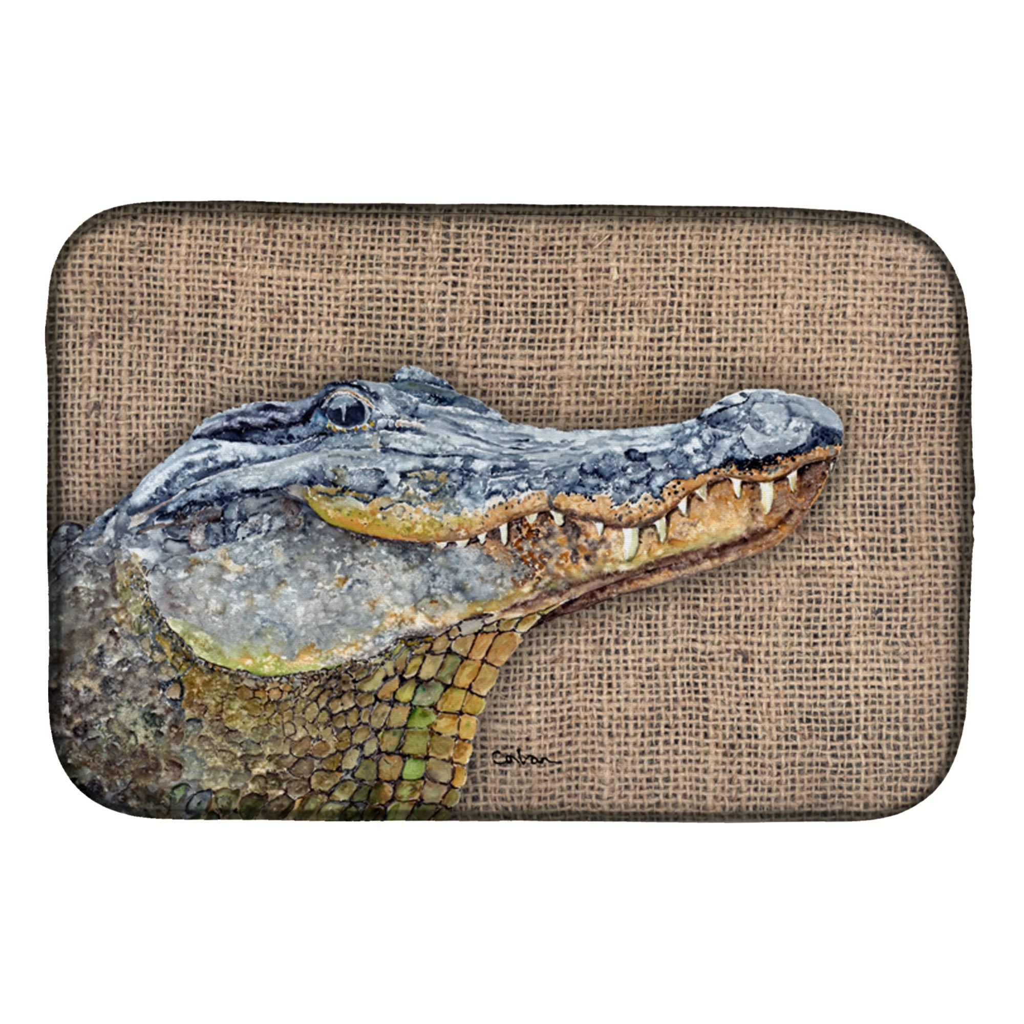 Caroline'S Treasures Alligator Dish Drying Mat, 14 X 21, Multicolor