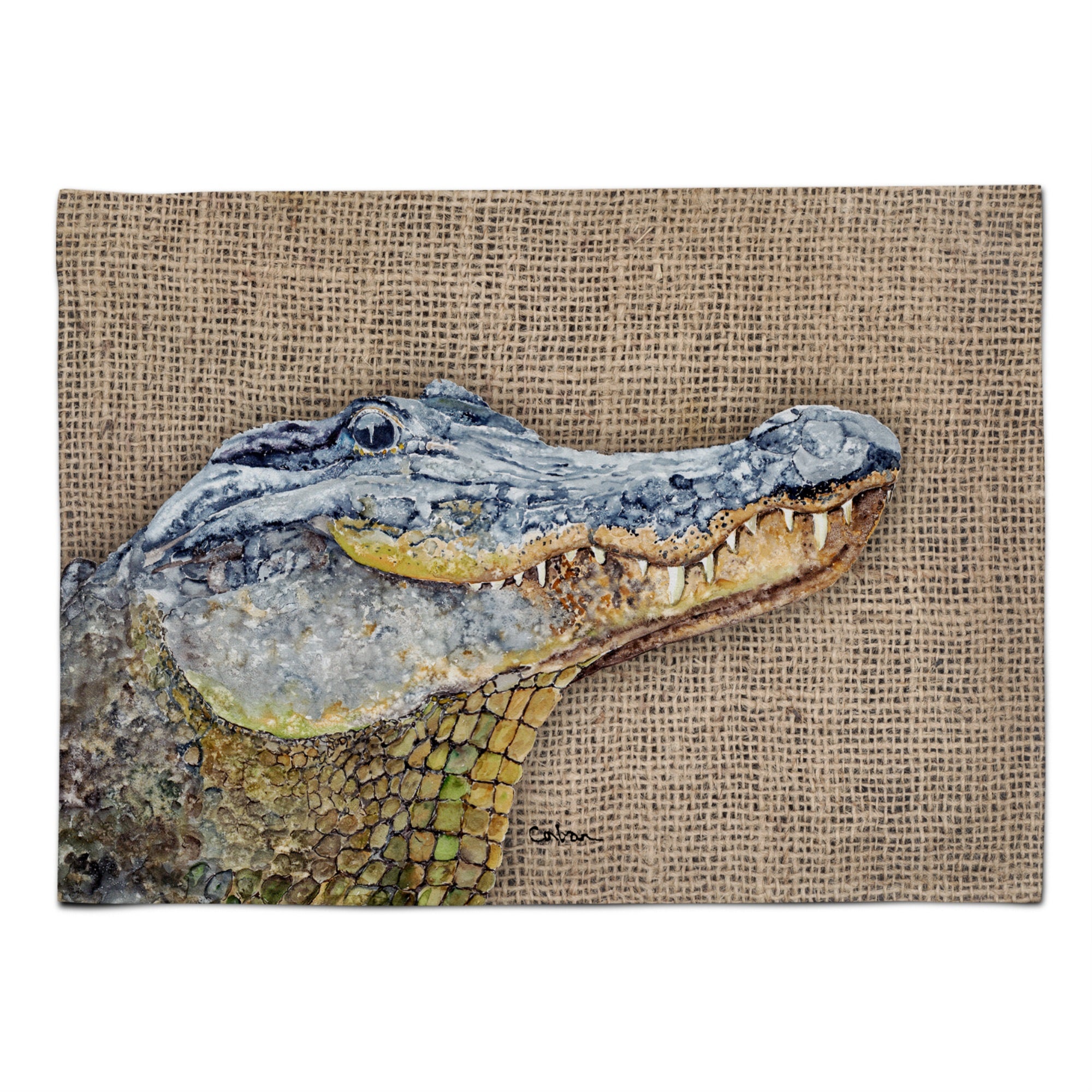 Caroline'S Treasures 8733Plmt Alligator Fabric Placemat, Multicolor