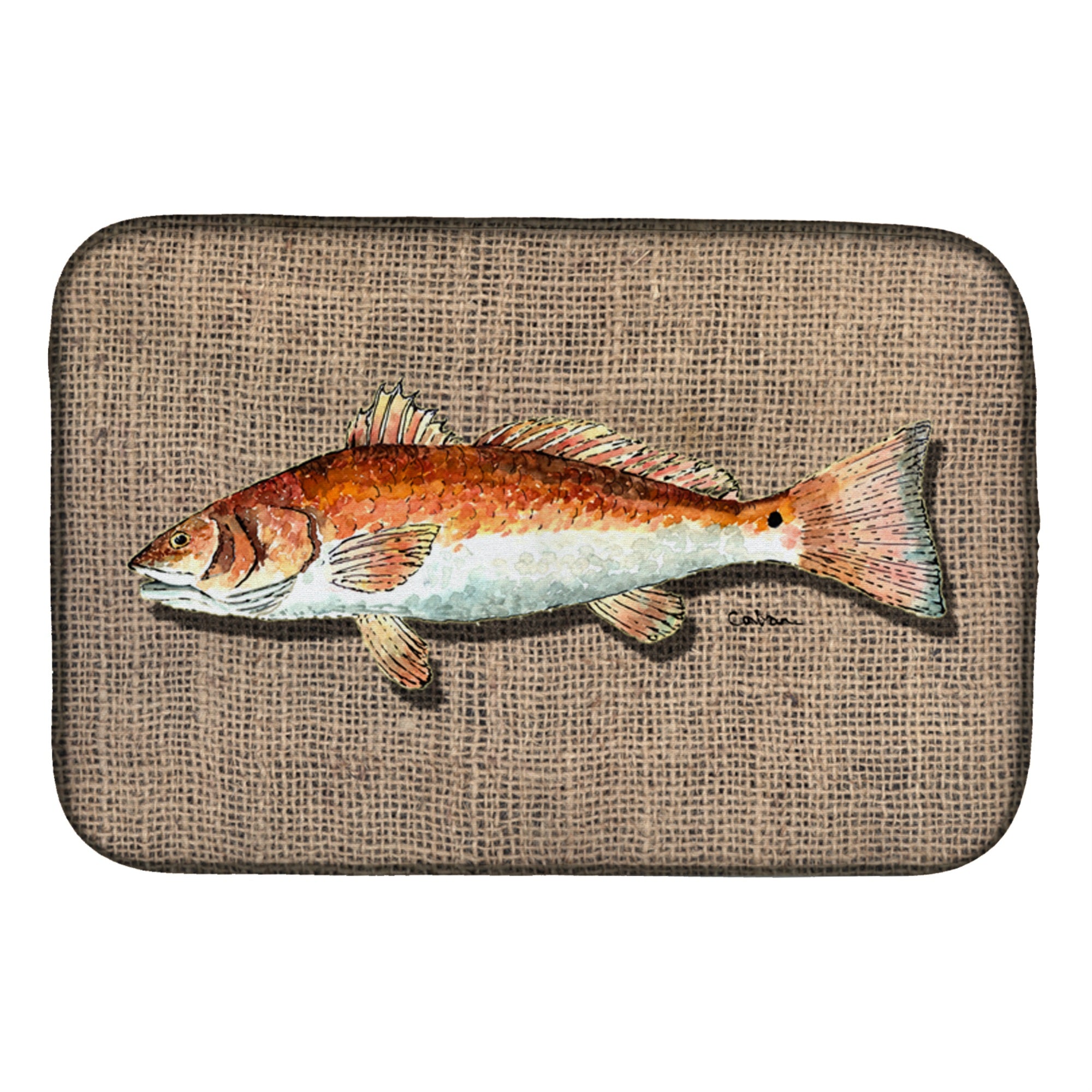 Caroline'S Treasures Fish Dish Drying Mat, 14 X 21, Multicolor
