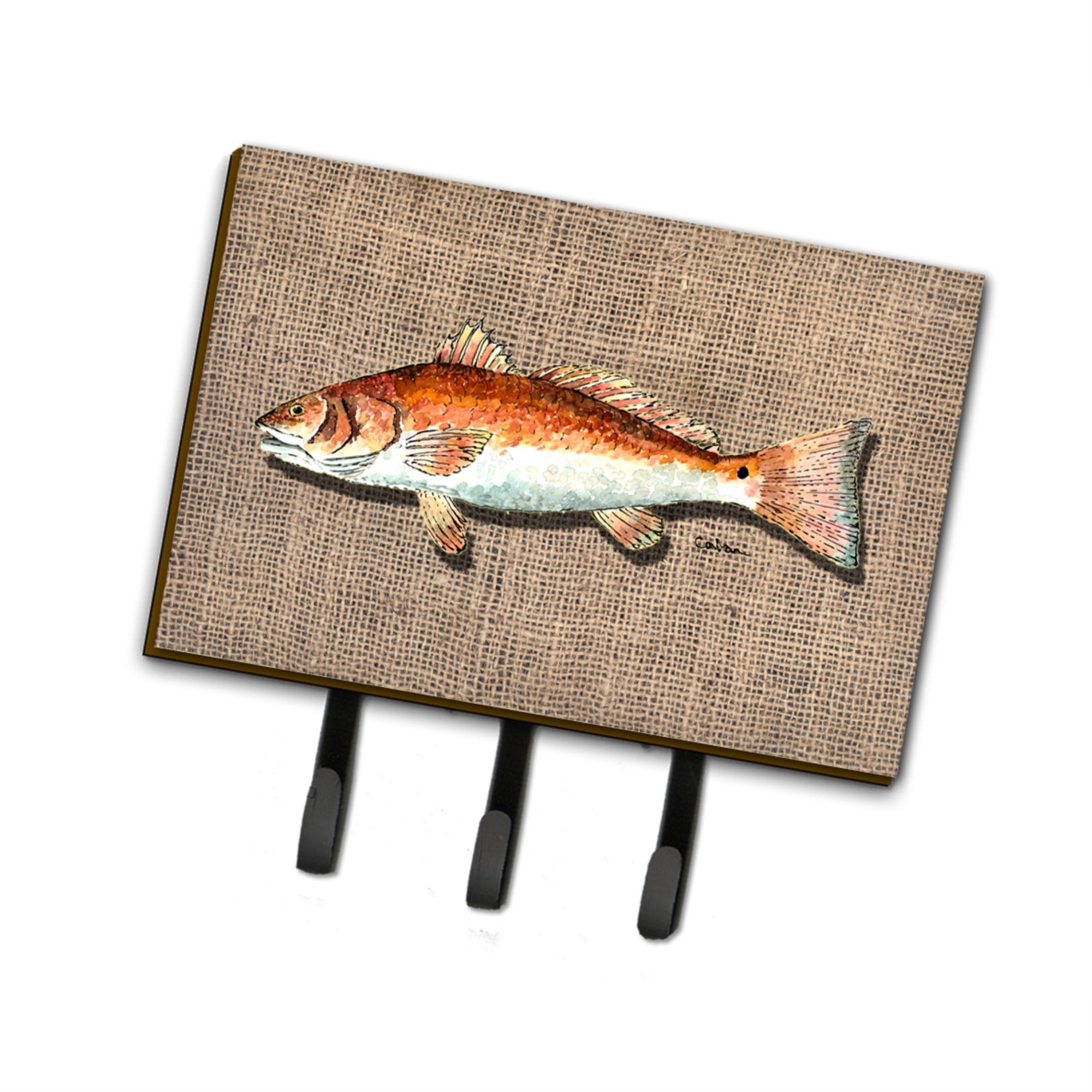Caroline'S Treasures 8736Th68 Red Fish Leash Or Key Holder, Large, Multicolor