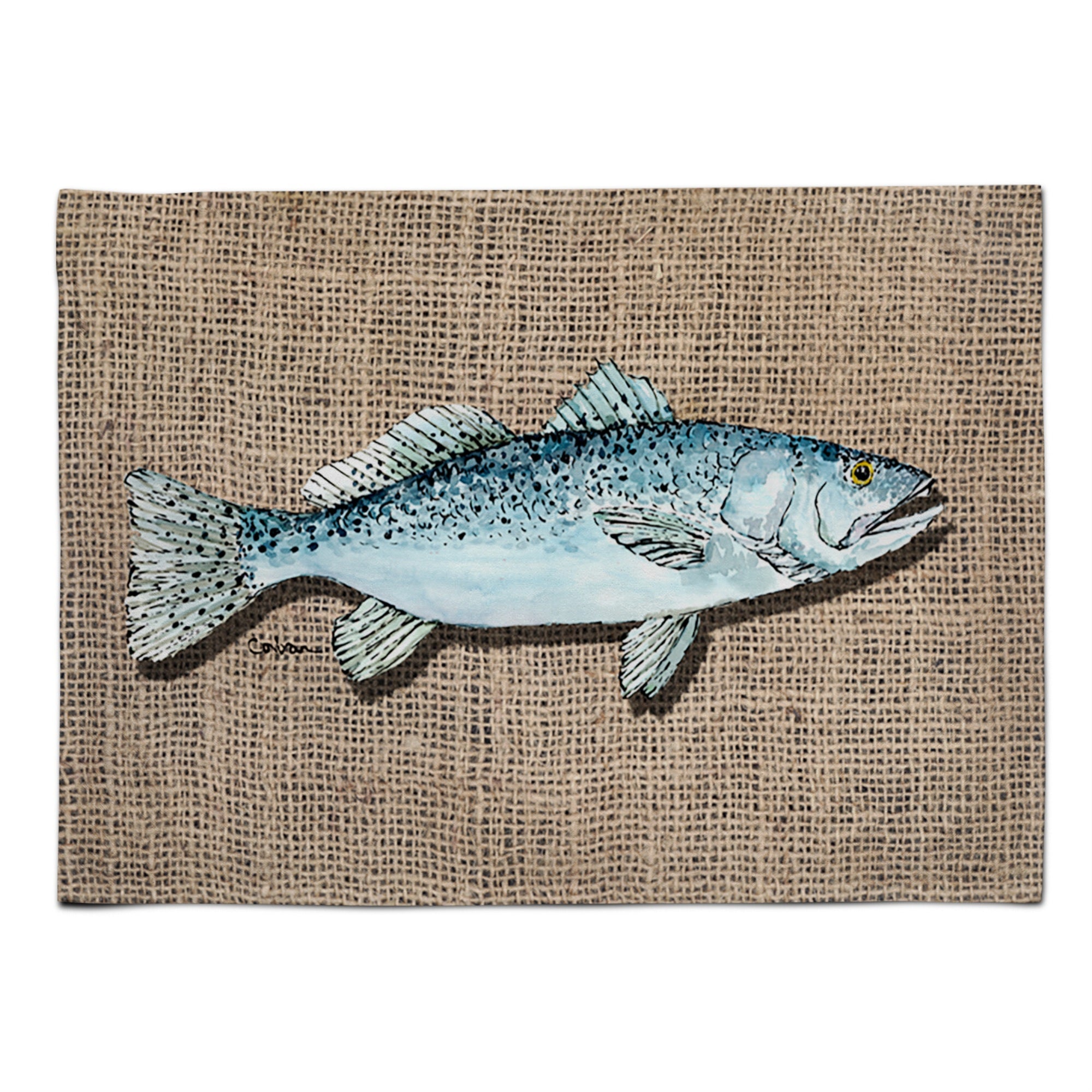 Caroline'S Treasures 8737Plmt Fish Speckled Trout Fabric Placemat, Multicolor