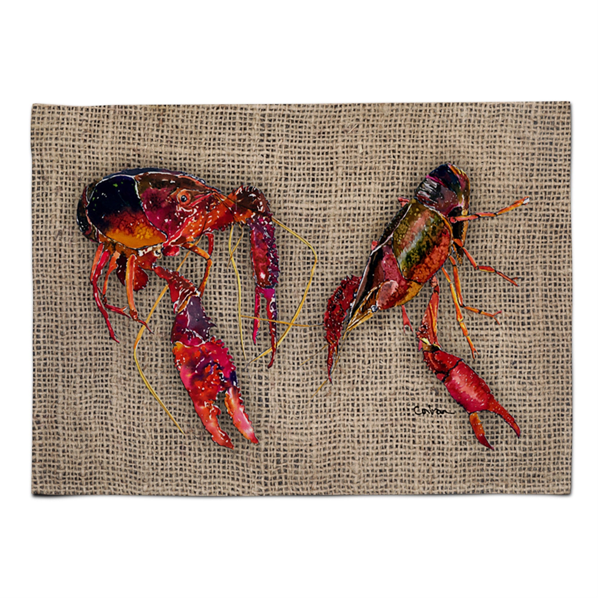 Caroline'S Treasures 8739Plmt Crawfish Fabric Placemat, Multicolor