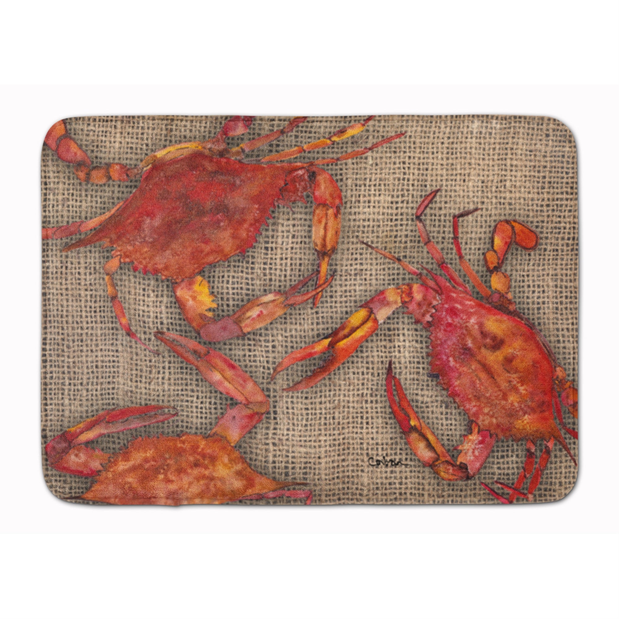 Caroline'S Treasures Cooked Crabs On Faux Burlap Floor Mat, 19 X 27, Multicolor