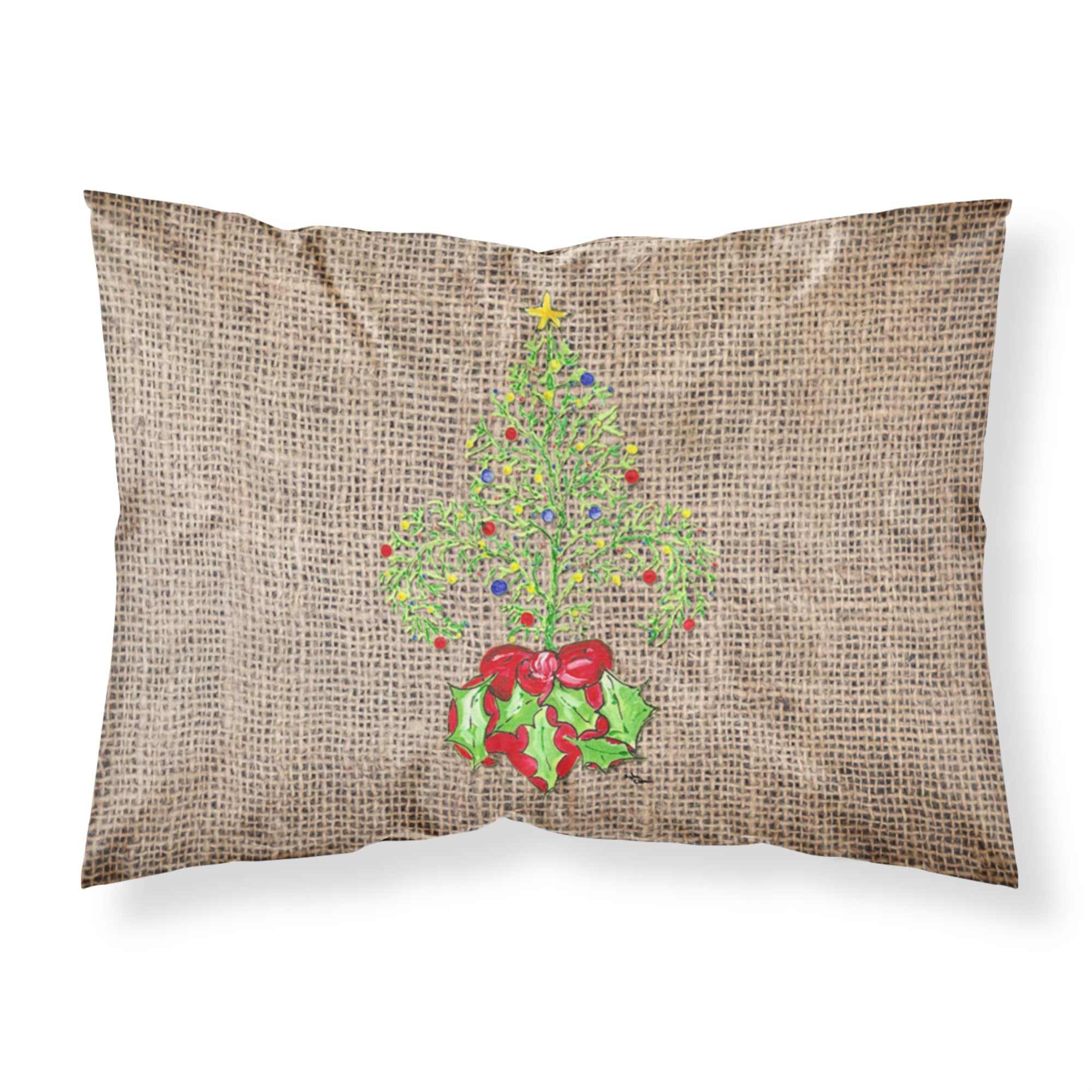 Caroline'S Treasures 8745Pillowcase Christmas Tree Fleur De Lis Moisture Wicking Fabric Standard Pillowcase, Large, Multicolor