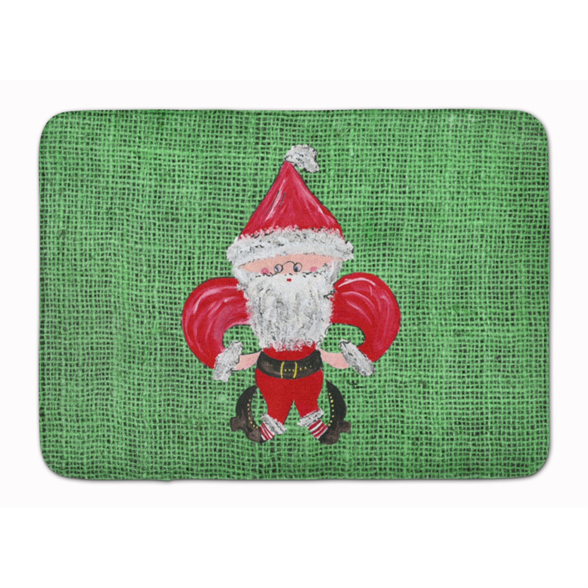 Caroline'S Treasures Christmas Santa Fleur De Lis Floor Mat, 19 X 27, Multicolor