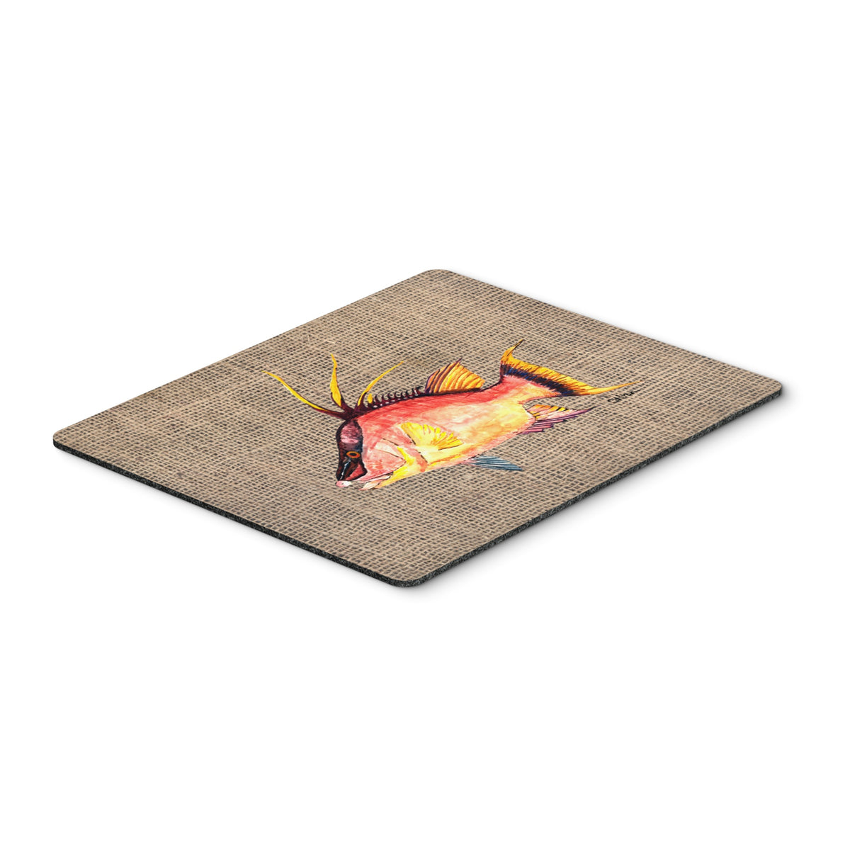 Caroline'S Treasures Hog Snapper On Faux Burlap Mouse Pad/Hot Pad/Trivet (8753Mp)