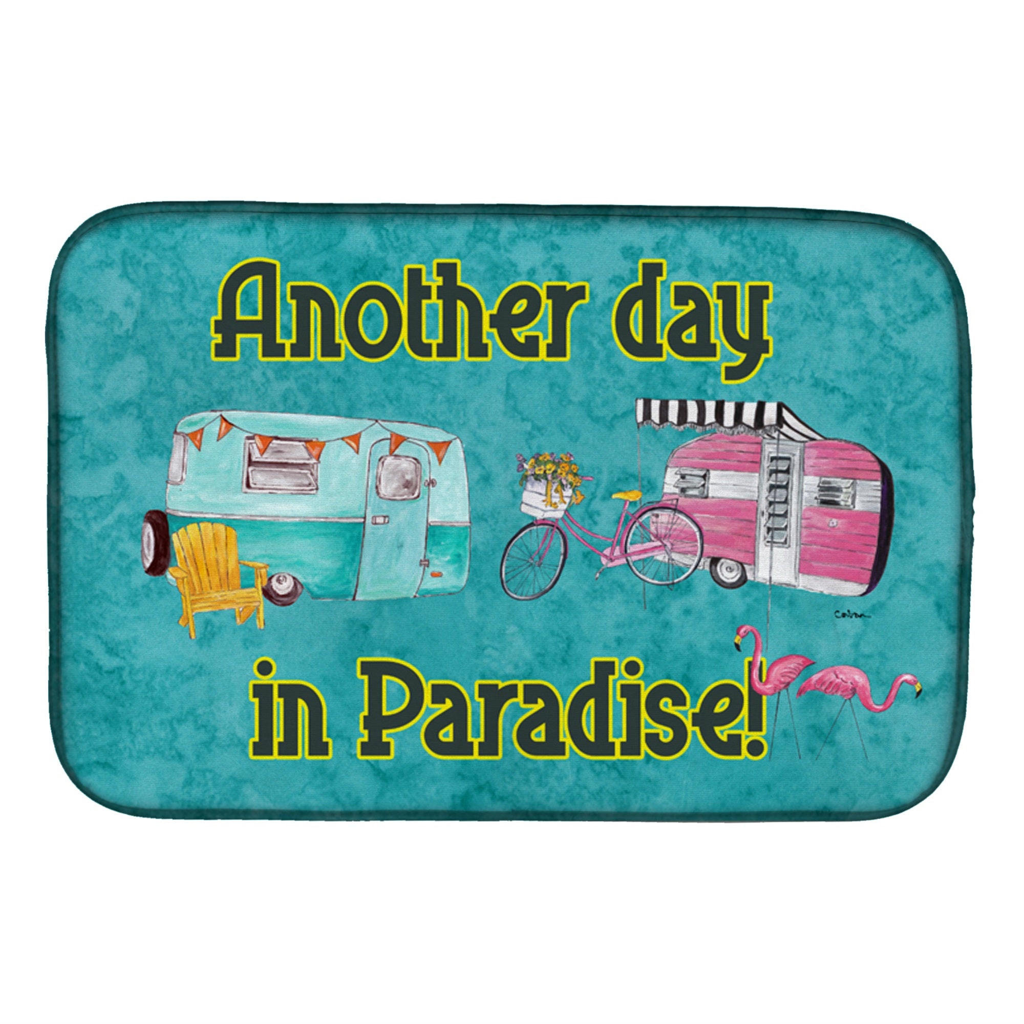 Caroline'S Treasures Another Day In Paradise Dish Drying Mat, 14 X 21, Multicolor