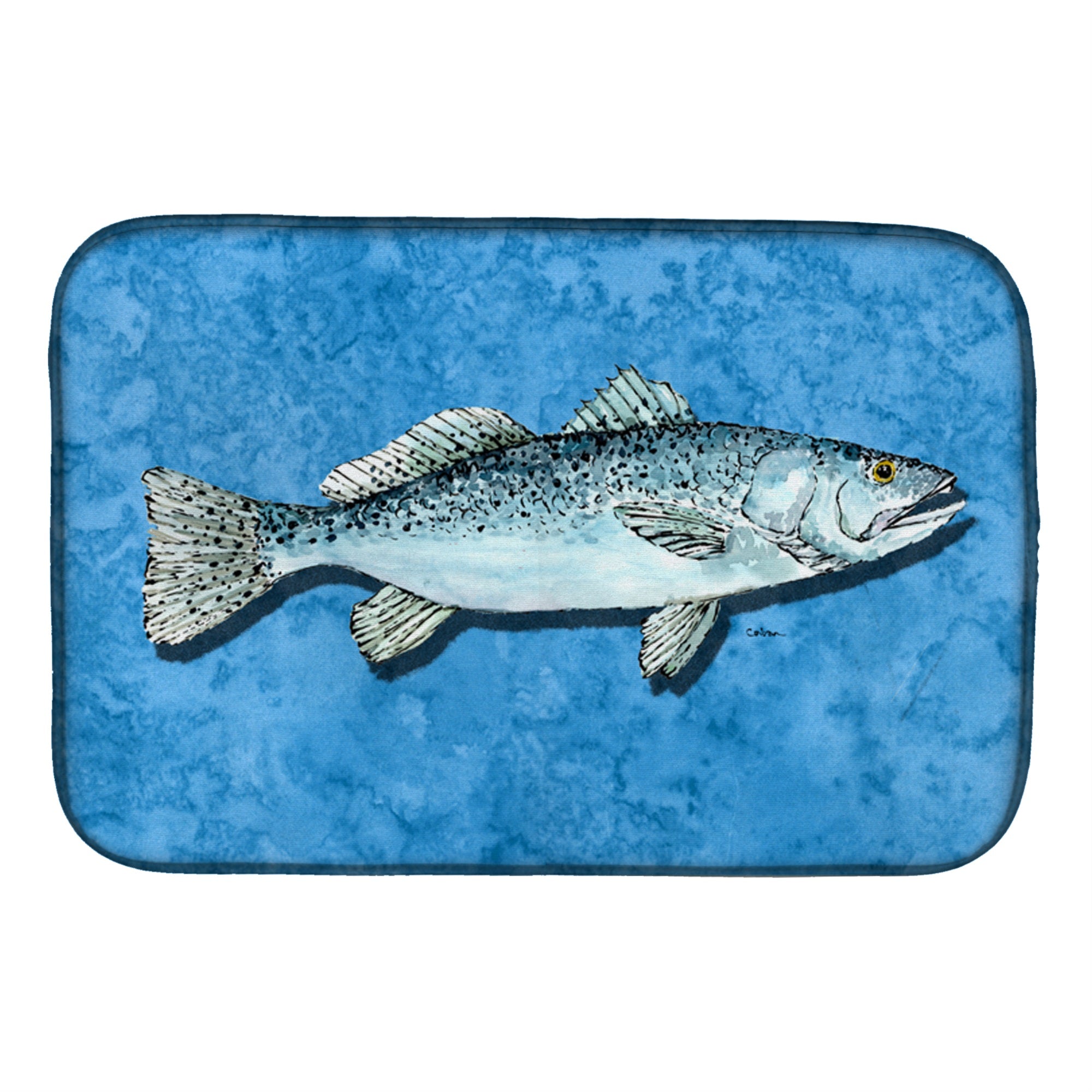 Caroline'S Treasures Fish - Trout Dish Drying Mat, 14 X 21, Multicolor