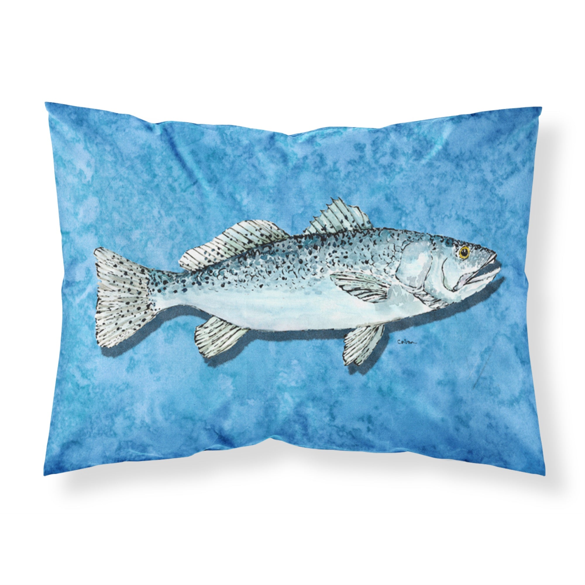 Caroline'S Treasures 8770Pillowcase Fish-Trout Moisture Wicking Fabric Standard Pillowcase, Large, Multicolor